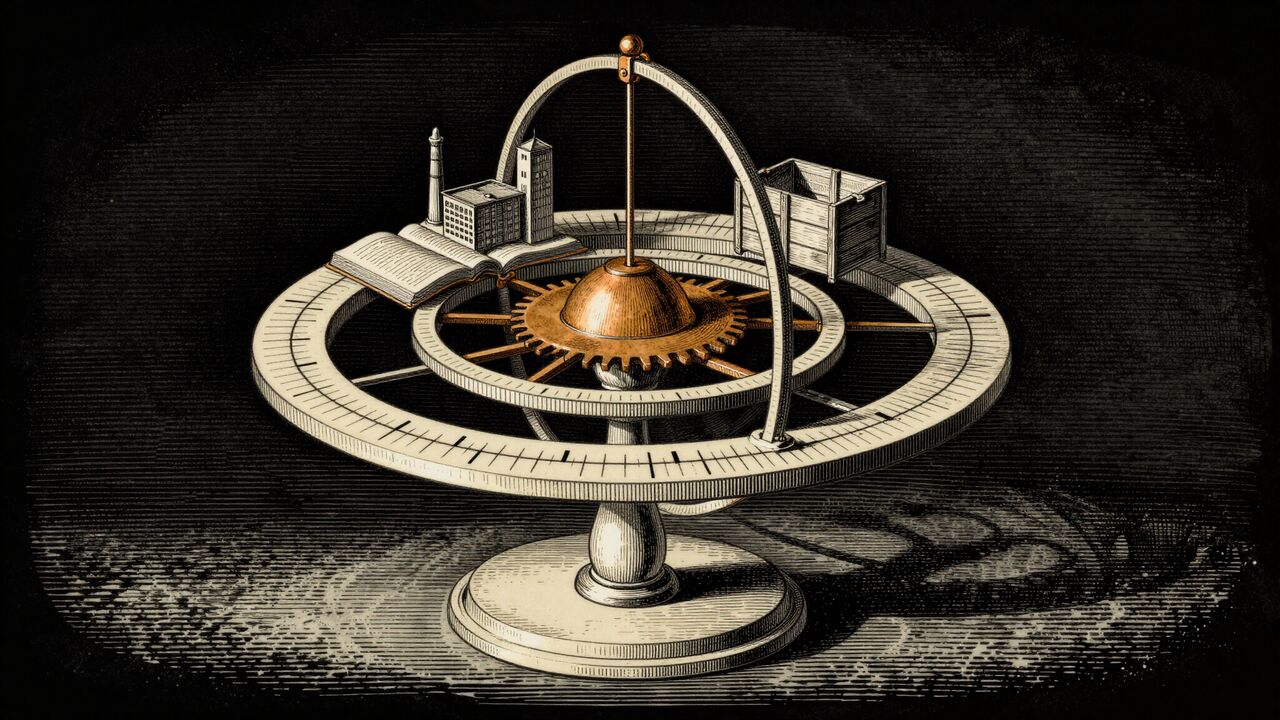 Engraved mechanical orrery