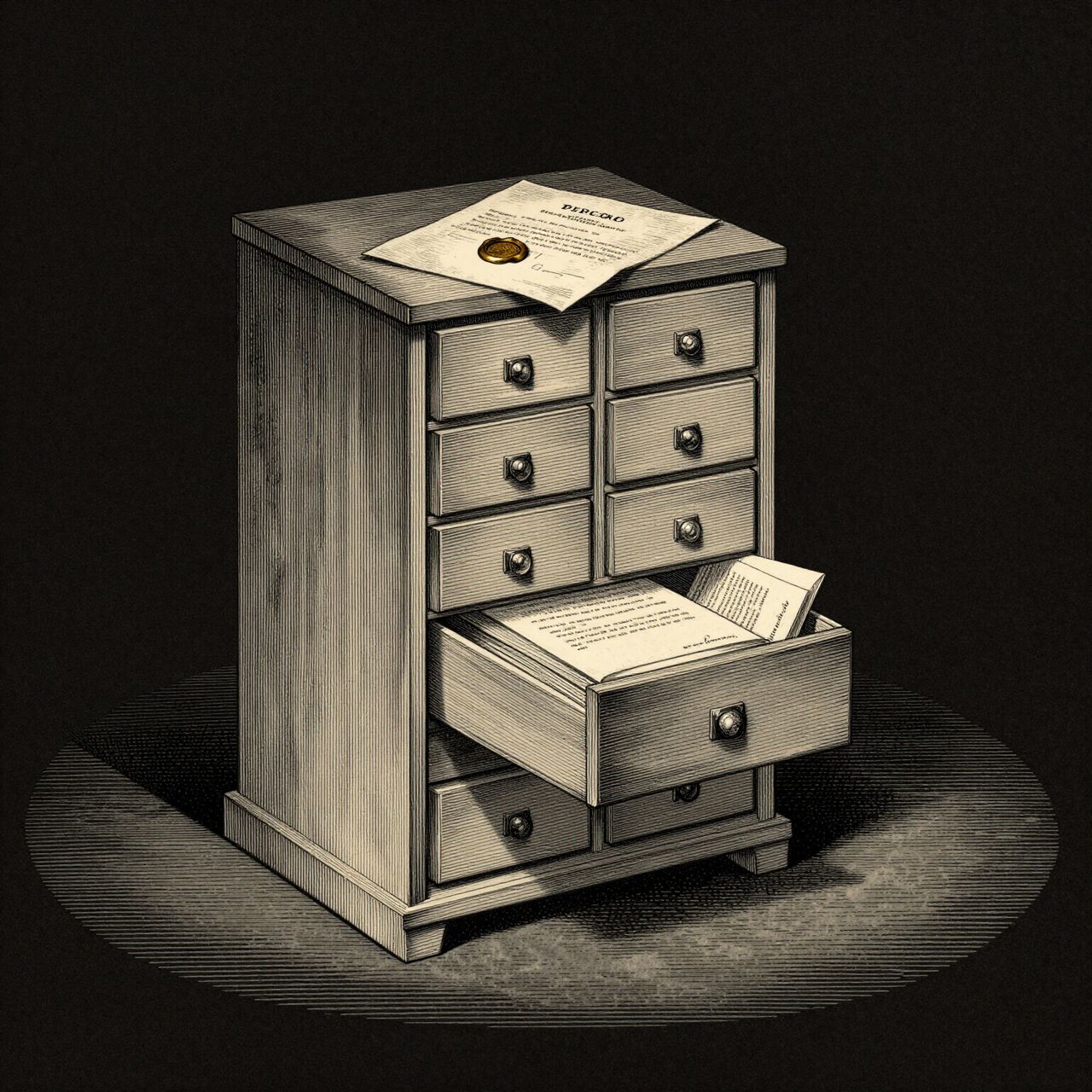 Engraved document-driven company instrument